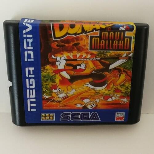 Donald in Maui Mallard 16 Bit MD Game Card Sega Mega Drive Genesis