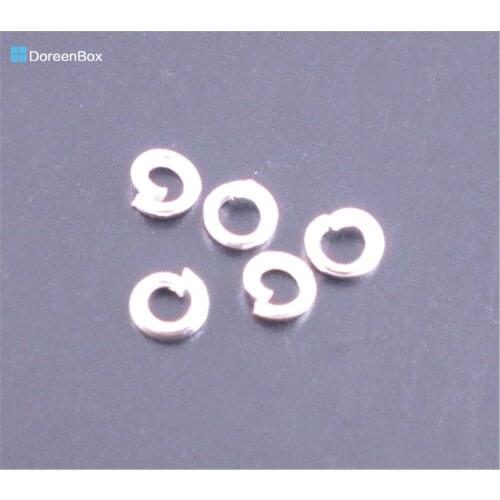Doreen Box Lovely 4000PCs Silver color Open Jump Ring 3mm Dia. (B01709)