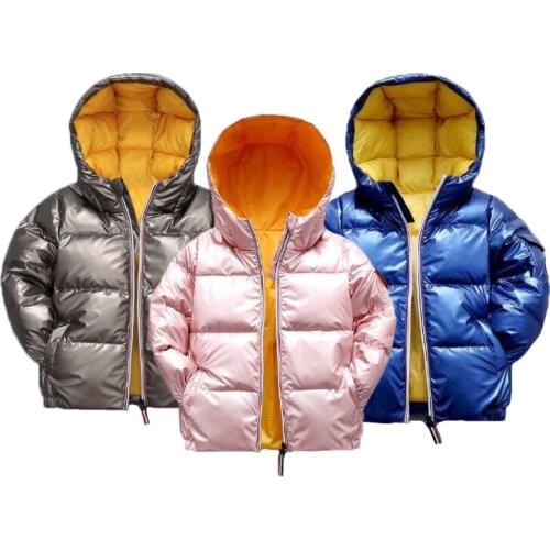 2021 New Style Big Size Winter Girls Jacket Keeping Warm Down Hooded Coat For Kids Children Birthday Christmas Present Outerwear