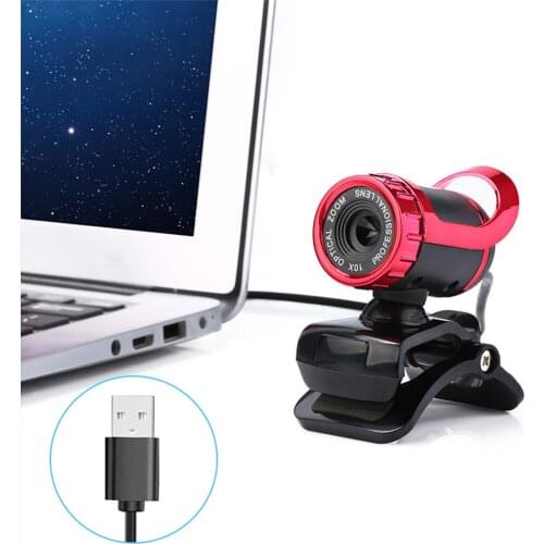 HD Web Camera USB 2.0 Mini Web Cam with 360 Degree Mic Clip-onMic Rotatable Cameras For PC Computer Laptop Video Meeting