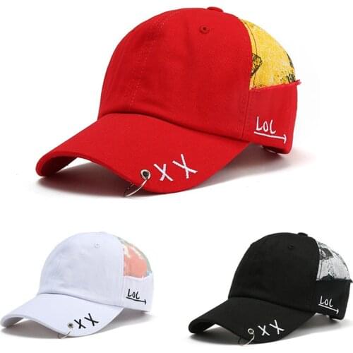 Men Women color matching hoop Baseball Cap Individuality Hip Hop Hat Summer Sunshade Breathable Holes Sun Hat