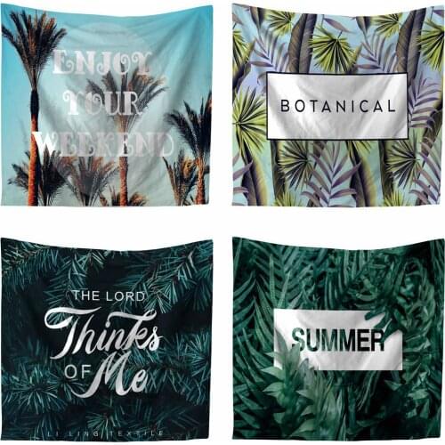 Wall Tapestry 3d Printing Art Hanging Green Tapestry Banana Leaves Indian Boho Wall Hippie Tapis Carpet Sheet Home Decor