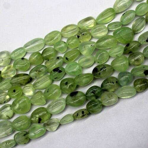 Natural Stone Prehnite 10-14mm Irregular Shape beads DIY Jewelry Making Bracelet Necklace Approx 39cm