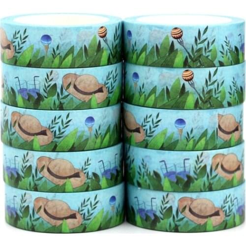 NEW 10pcs/Lot Decorative SummerDecoration Field Hat Washi Tapes DIY Scrapbooking Planner Adhesive Masking Tape Cute Papeleria