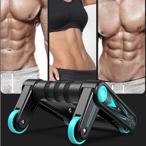 New Four Wheel Abdominal Power Wheel Ab Roller Home Gym Muscle Exercise Equipment For Arm Waist Leg Exercise Lazy Practice Abs