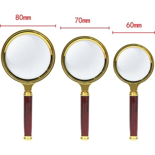 70/80mm 10X Portable Magnifying Glass Handheld Magnifier High Definition Reading Eye Loupe Magnifying Glass Reading Jewelry