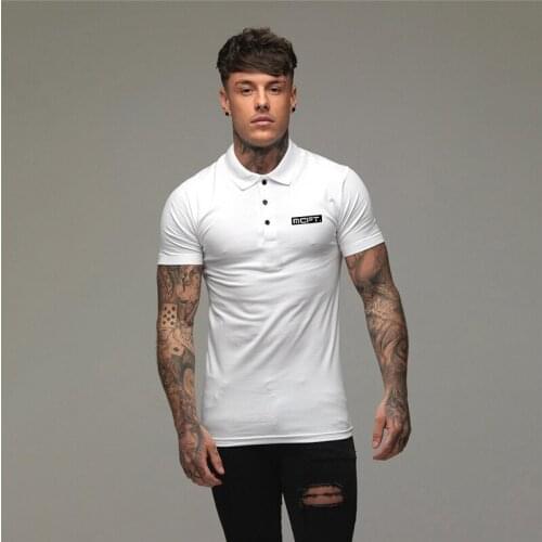 Running Polo Shirts Men Slim Fit Short Sleeve Polos Mens Cotton Fashion Fitness Clothing Summer Breathable Gym Sports Polo Shirt