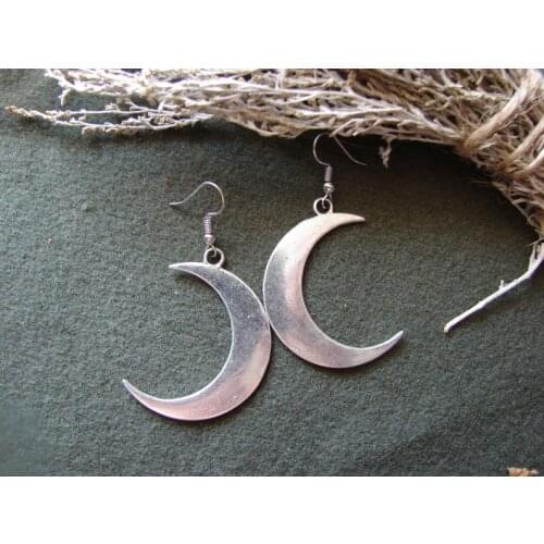 Crescent Moon earrings mystic gothic jewelry Lunar witch celtic Pagan Wiccan luna Moon phase witchy Goddess Fashion woman gift
