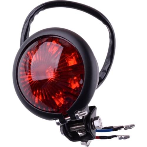 Motorcycle 12V Round Red LED Rear Tail Brake Stop Light for Cafe Racer ATV Dirt Bike Custom Chopper Bobber Scrambler Style