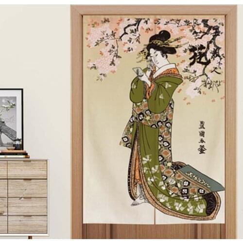Japanese Character Style Door Window Curtain Bedroom Fabric Screen Bathroom Toilet Dressing Kitchen Restaurant Decorative Cloth