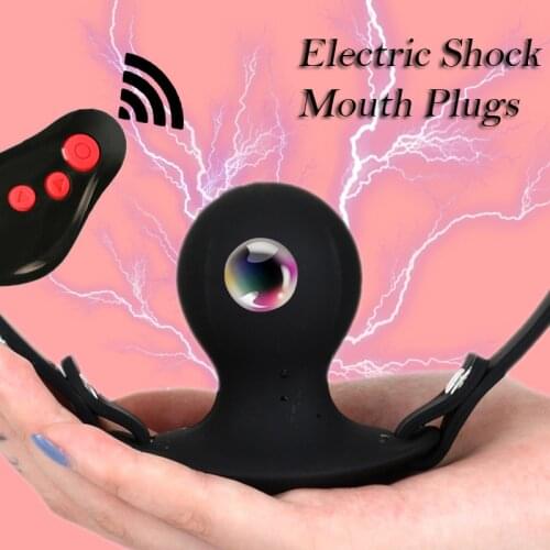 Electric Shock Mouth Gag Vibrators For Women Gag Ball BDSM Bondage Restraints Oral Open Mouth Plug Sex Toy for Women Accessories