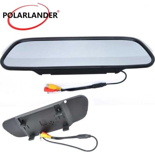 Freeshipping High resolution DC 12V LCD display Car Rearview Mirror Monitor 5.0 inch for DVD Camera VCR