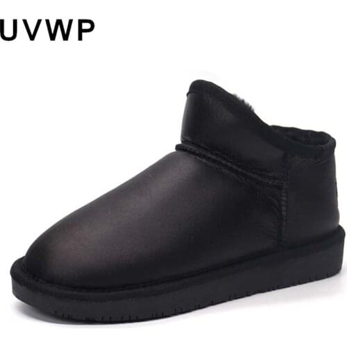 New Design Women Boots Warm Snow Boots Genuine Sheepskin Leather 100% Natural Fur Wool Winter Boots Fashion Ankle Boots Shoes