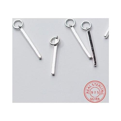 925 Sterling Silver simple needle charms DIY bracelets earrings for Jewelry Making design women necklace Accessories findings
