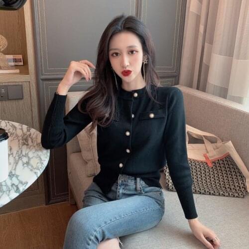 Woman Sweaters Pullover Autumn Long Sleeve round Neck Knitted Cardigan Top Women Femme Chandails