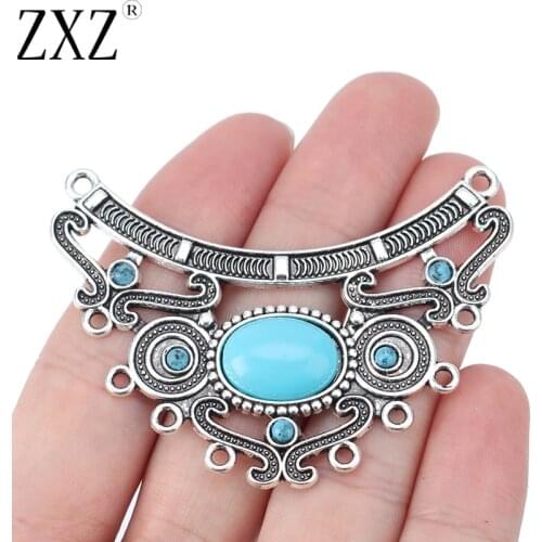 ZXZ 5pcs Large Boho Chandelier Multi Strand Connector Charms Pendants for Necklace Jewelry Making Findings