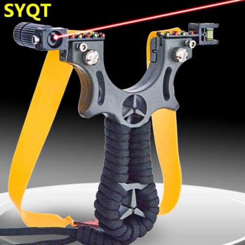 2021 Slingshot Resin Laser Fast Compression Free Flat Rubber Band Clip Slingshot Outdoor Hunting Competitive Catapult Toy