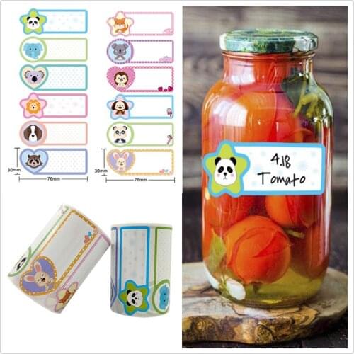 250pcs 7.6*3cm Cartoon Writing Childrens Name Stickers Note Reminder Stationery Sticker Food Storage Mark Stickers Label