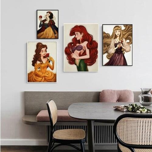 5D DIY Diamond Painting Disney Cartoon Princess Anime Mermaid Beauty Embroidery Mosaic Art Of Rhinestones Home Decoration Gift
