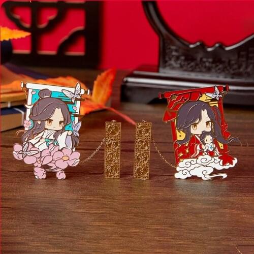 Anime Tian Guan Ci Fu Hua Cheng Xie Lian Metal Bookmarks Chinese style Antiquity Classic Tassels Bookmarks Xmas Gifts