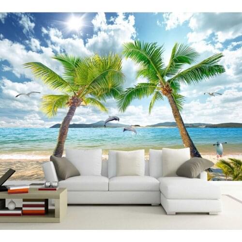 Bacaz 3D Photo Summer beach 8D Wallpaper for living room bedroom Wall Murals Leisure time sea wall Paper Home 8d Decor