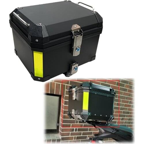 Motorcycle Embossed Aluminum Alloy Trunk Suitcase 45L Large Electric Car Trunk Storage Box