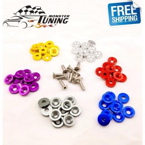 Free Shipping 10PCS/LOT JDM Style Fender Washers Bumper Washer Lisence Plate Bolts Kits for Honda Civic Integra