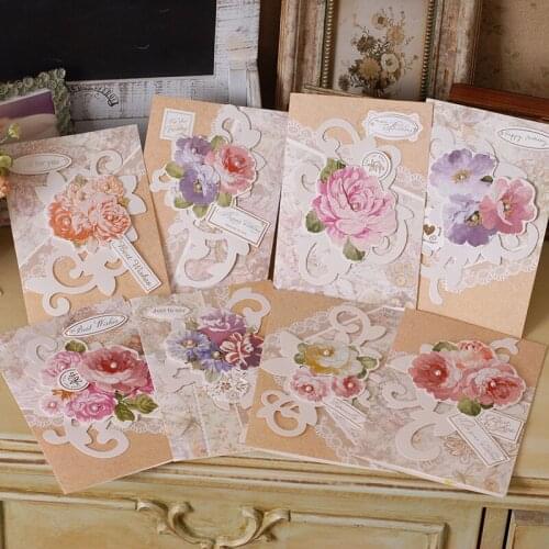 Glitter layered flower hppy birthday cards,handmade birthday greeting cards