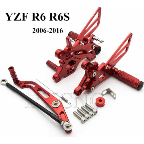 CNC Aluminum Rearset Rear Set For Yamaha YZF R6 R6S 2006-2016 Adjustable Foot Peg Rearsets Footrest Foot Pegs Pedal