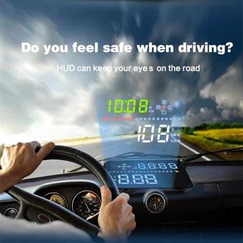 A3 Digital GPS Speedometer HUD Car Electronics Auto Windshield Speed Projector Gauge Head Up Accessories Fit For All 12V Cars