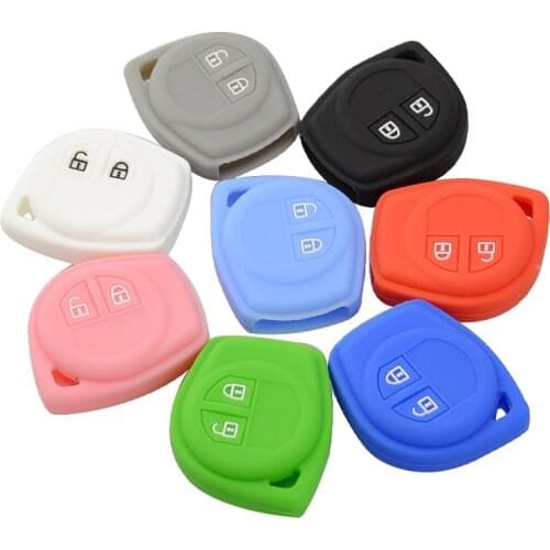Colorful 2 Buttons Soft Silicone Rubber Remote Car Key Cover Case For Suzuki Sx4 Swift Liana Vitara Jimny Alto Ignis Esteem