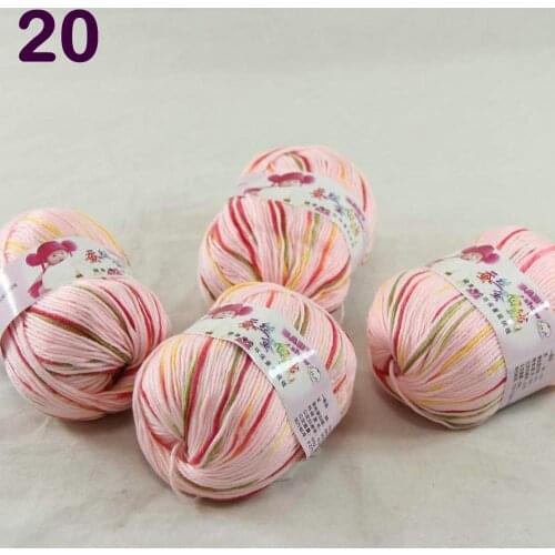 Color Optional 4 ballsX50g Cashmere Silk Velvet Children Hand Kintting Yarn 1820 Pink Red Moss