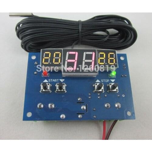 DC 12V/24V Digital Led Thermostat Temperature Controller -9C-99C +5m meter temp Probe 10K/B3950 Stainless Sensor