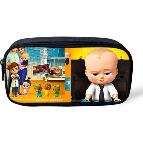 Kids Pencil Case Boss Baby Pattern Students Stationery Box School Supplies Pen Bag Cartoon Anime Design Girls Beautician