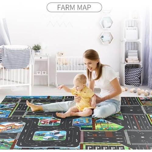 Baby Play Mat Baby Room Waterproof Foldable Mat City Traffic Patterns Indoor Mat For Children Kids