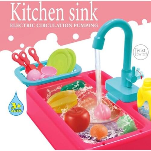Dishwasher Simulation Educational ABS Electric Dishwasher Mini Food Pretend Play Cutting Role Playing Kitchen Toys for Kids