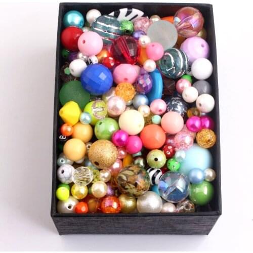 Kwoi Vita Promotion Fashion DIY 250g Mix Colorful Plastic Acrylic Beads for Chunky Necklace Jewelry Making