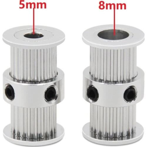 MEGA 6pcs 5pcs 4pcs GT2 Timing Pulley 20 Teeth 5mm Synchronous Double Round Headed Gear For Belt 3D Printer Parts Screw Part