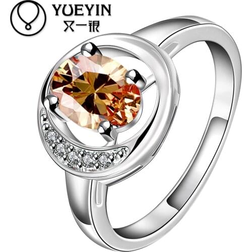 Fashion silver plated ring for women inlaid Crystal wedding Bridal jewelry anillos mujer anillos de plata Trendy
