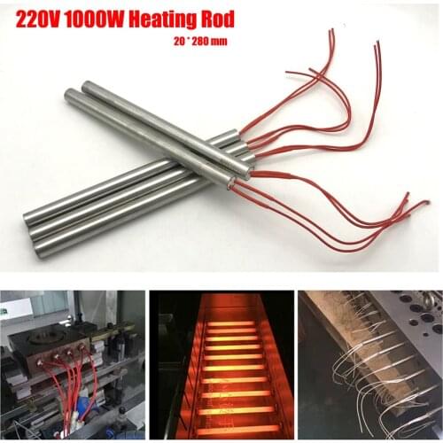 220V 380V Single Head Heating Tube 1000W Dry Burning Type Electric Heating Rod for Mold Heating 20 * 280mm 1 Piece