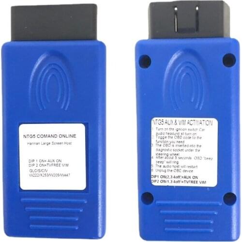 Newest For COMAND ONLINE NTG5 OBD AUX IN & VIM ACTIVATOR NTG 5 AUX Work for C/GLC/S/V CLASS W205 X253 W222 W447