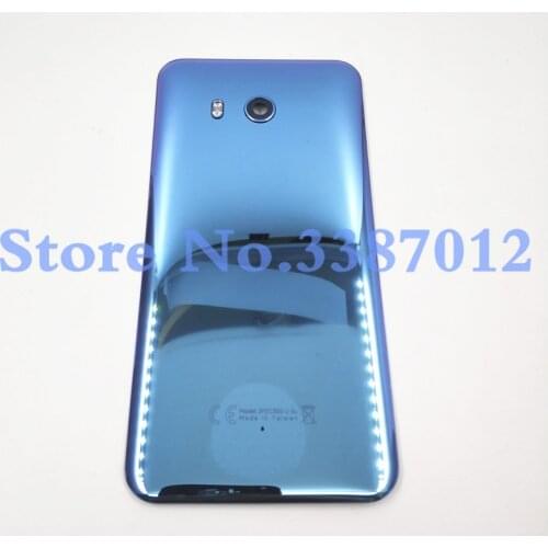 New Original Glass Rear Housing For HTC U11 U-3w W-1w Battery Back Cover With Camera Lens+Logo