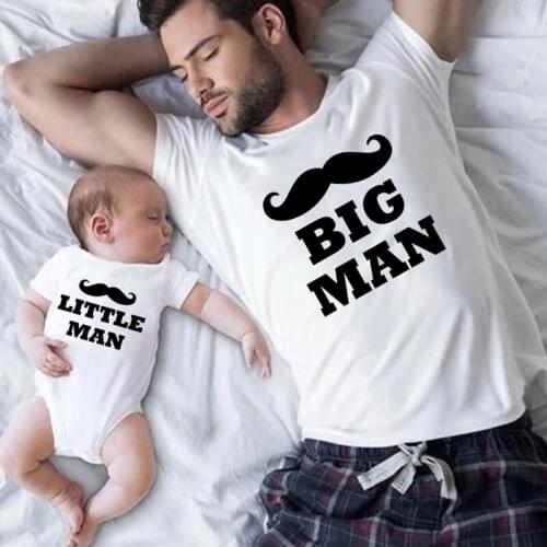 Family Matching Clothes Father Son Matching Tshirt Big Man Little Man Daddy And Me Outfits Baby Boy Kids Tees Fathers Day Gift