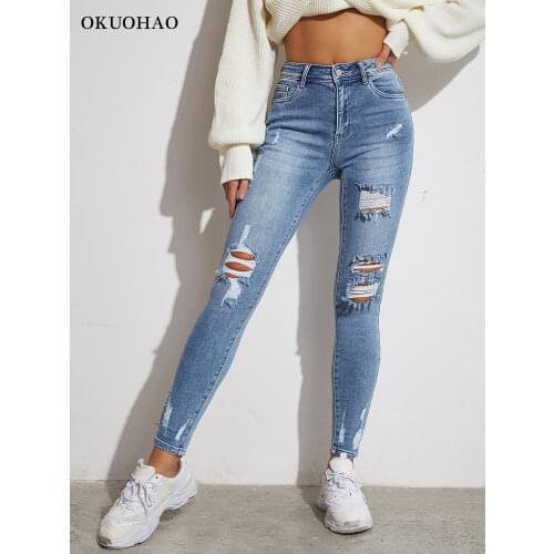 Okuohao Women's Skinny Jeans China