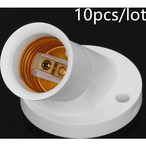 10pcs/lot E27 Lamp Base Socket 45 Degree Angle Oblique Screw Plastic Light Bulb Base AC 250V Wall Lamp Holders Adapter Converter