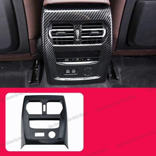 Lsrtw2017 for Bmw 3 4 Series G20 g22 g23 g26 Car Armrest rear Vent Cover Frame Trims Chrome Carbon Fiber abs 2019 2020 2021
