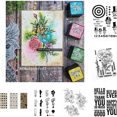 Nature Floral Petunia Sayings Cutting Dies Stamps Stencil Hot Foil Scrapbook Decoration Embossing Template DIY Greeting Card