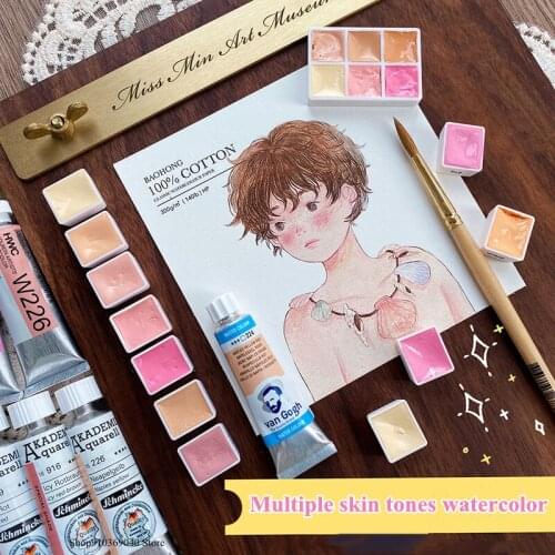 Professional Skin Tone Watercolor Paint Flesh-colored Figure Painting Paint Multiple Skin Tone Watercolor Artists Art Supplies