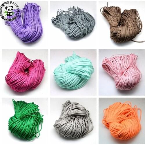 4mm Multi Color Colorful Polyester & Spandex Cord Ropes for DIY Jewelry about 100m/bundle