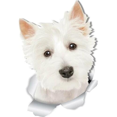 S50499# Various Sizes Personality PVC Decal West Highland White Terrier Dog Waterproof Car Sticker on Motorcycle Laptop